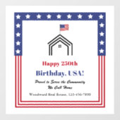 お誕生日おめでとう、米国!不動産マーケティング ウィンドウサイン (シート)