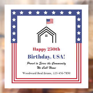 お誕生日おめでとう、米国!不動産マーケティング ウィンドウサイン