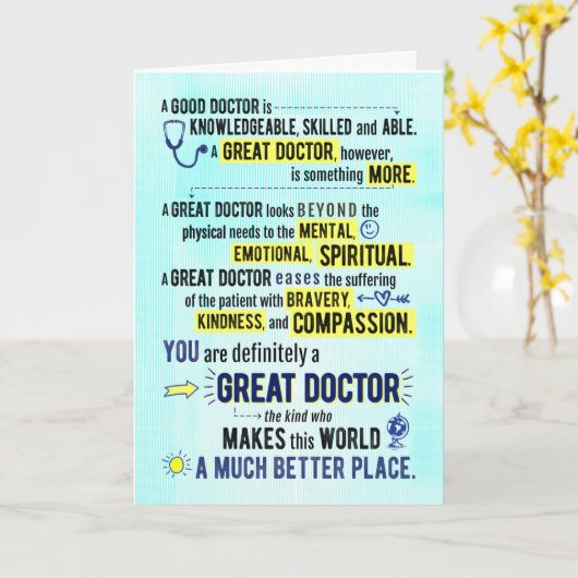 お誕生日おめでとう - 素晴らしい医者へのカードです カード (黄色い花)