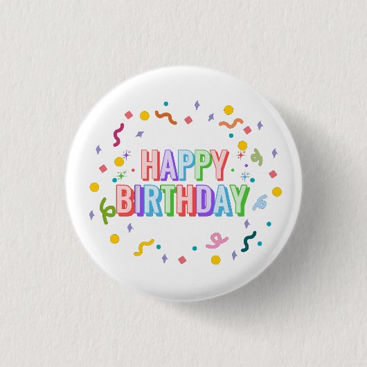 お誕生日おめでとう 缶バッジ (正面)