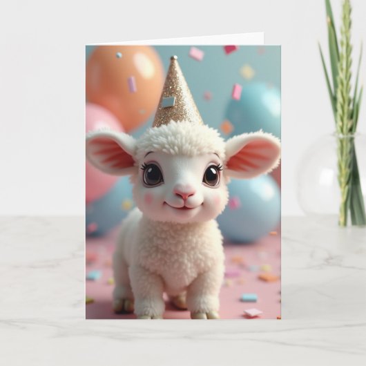 お誕生日おめでとう 羊のカード カード (正面)