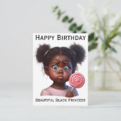 お誕生日おめでとう、美しい娘、黒いプリンセス ポストカード (スタンド正面)