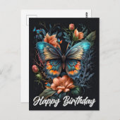 お誕生日おめでとう | 美しい蝶よ ポストカード (正面/裏面)