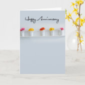 お誕生日おめでとう 花の列 カード (黄色い花)