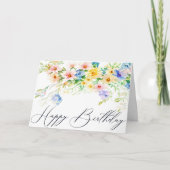 お誕生日おめでとう 花 誕生日カード カード (正面)