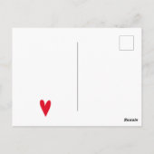 お誕生日おめでとう！ 赤いハート ポストカード (裏面)