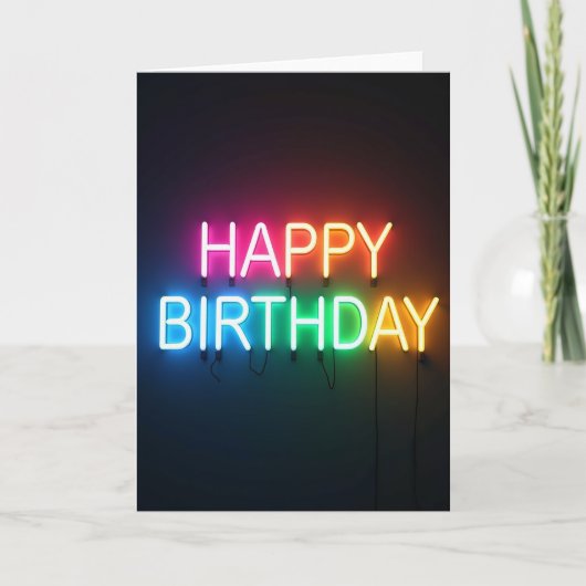 お誕生日おめでとう 輝くグローカード カード (正面)
