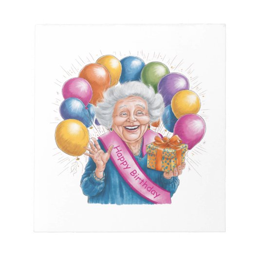 お誕生日おめでとう 面白いナナ ノートパッド (正面)