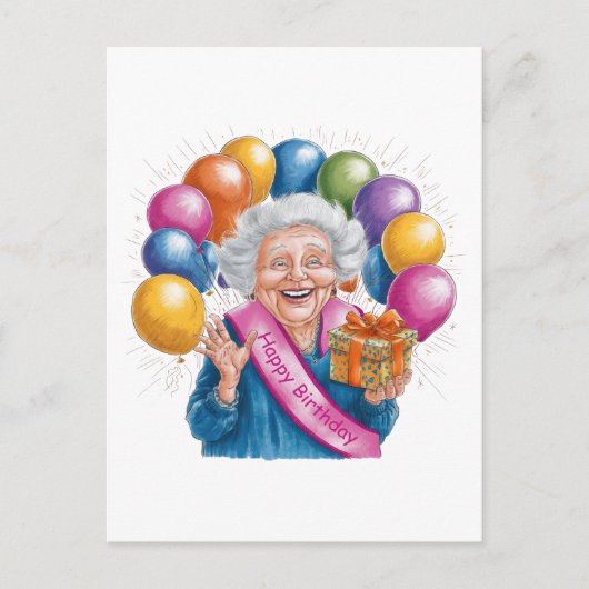 お誕生日おめでとう　面白いナナ ポストカード (正面)