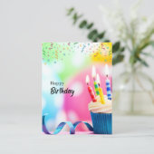 お誕生日おめでとう　願い  ポストカード (スタンド正面)