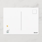 お誕生日おめでとう。風船を持つ赤ちゃん象 ポストカード (裏面)