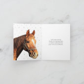 お誕生日おめでとう 馬に乗ってかわいい動物と一緒にワクワクする子供 サンキューカード (内部)