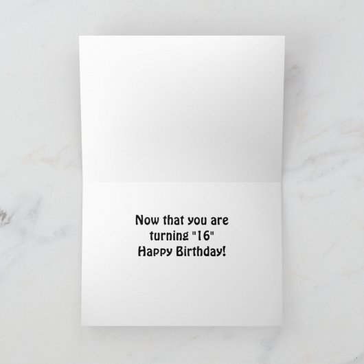 お誕生日おめでとう!16歳! カード (内部)