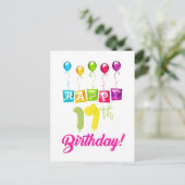 お誕生日おめでとう（１７歳） ポストカード (スタンド正面)