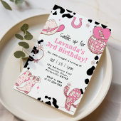 お誕生日おめでとう！３歳の誕生日パーティーガールカウガール 招待状