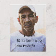 お誕生日おめでとう　５０歳　名前　写真　年　男性　シンプル　ミニ