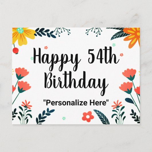 お誕生日おめでとう（５４歳） ポストカード (正面)