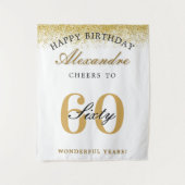 お誕生日おめでとう　６０年のお祝い乾杯！ タペストリー (正面)