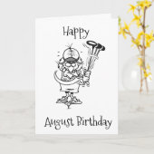 お誕生日おめでとう！８月生まれのあなたに！ カード (黄色い花)