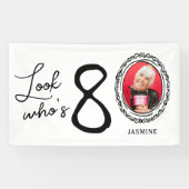 お誕生日おめでとう！８０歳の写真入り８０歳誕生日バナー 横断幕 (横)