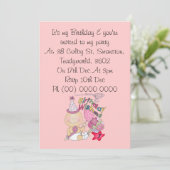 お誕生日おめでとう 1歳の女の子 招待状 (スタンド正面)