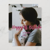 お誕生日おめでとう(1歳) 子供 赤ちゃん 母 オレンジ色の sty ポストカード (正面/裏面)