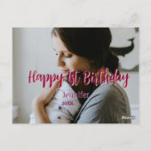 お誕生日おめでとう(1歳) 子供 赤ちゃん 母 オレンジ色の sty ポストカード (裏面)