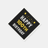 お誕生日おめでとう！100歳のセンテナリアンお祝いパーティー スタンダードカクテルナプキン (角)