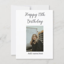 お誕生日おめでとう！15歳の誕生日 現代風名前フォトテキスト
