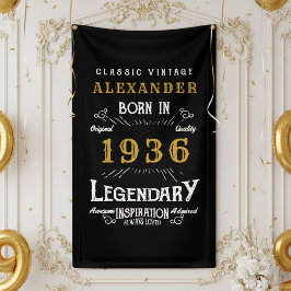 お誕生日おめでとう！1936年生まれ 90歳のあなたへの特別なバースデーパーティー レトロスタイルで 横断幕