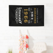 お誕生日おめでとう！1966年生まれの60歳バースデー レトロパーティ 横断幕 (インサイチュ)