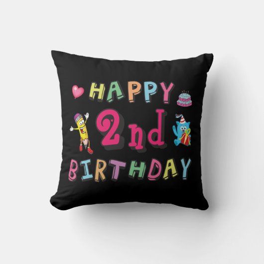 お誕生日おめでとう。2年b日 クッション (正面)