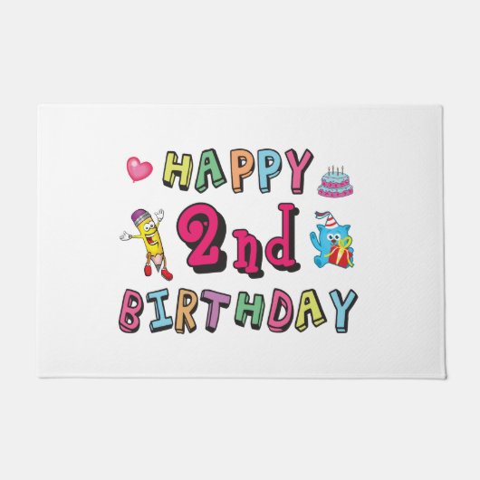 お誕生日おめでとう。2年b日 ドアマット (正面)