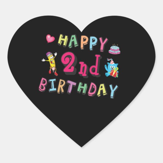 お誕生日おめでとう。2年b日 ハートシール (正面)
