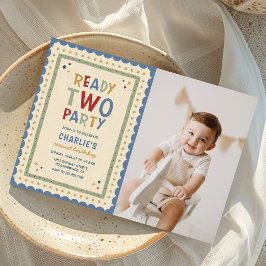 お誕生日おめでとう 2歳のバースデーフォト 招待状