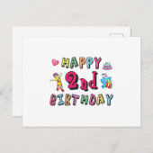 お誕生日おめでとう！2歳の誕生日サプライズ ポストカード (正面/裏面)