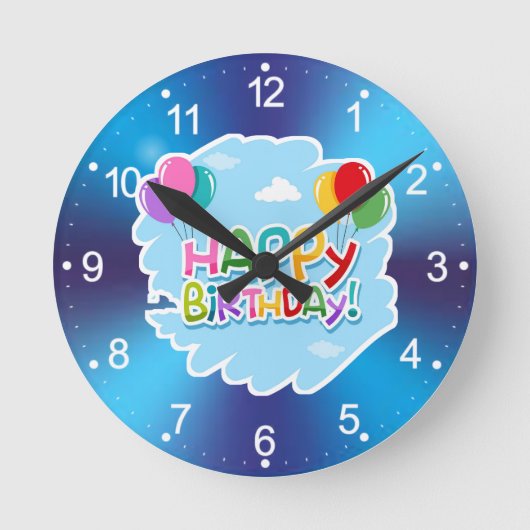お誕生日おめでとう！-23769 ラウンド壁時計 (正面)