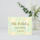 お誕生日おめでとう！30歳の誕生日を黄色オレンジの水彩でお祝い ポストカード (スタンド正面)