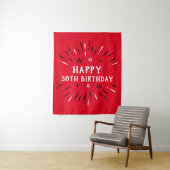 お誕生日おめでとう！30歳の誕生日 花火 赤 黒 白 タペストリー (インサイチュ)