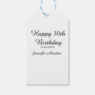 お誕生日おめでとう 30歳 名前 日付 シンプル スタイリッシュ ギフトタグ