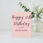 お誕生日おめでとう 30歳 名前 日付 シンプル スタイリッシュ ポストカード (スタンド正面)