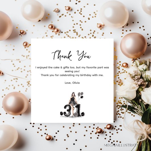 お誕生日おめでとう、31歳、感謝のカード 招待状
