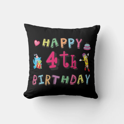 お誕生日おめでとう。4年b日 クッション (正面)