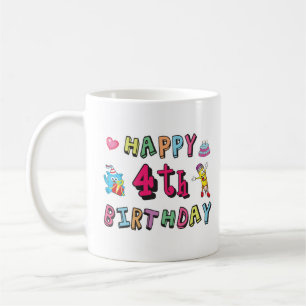 お誕生日おめでとう。4年b日 コーヒーマグカップ