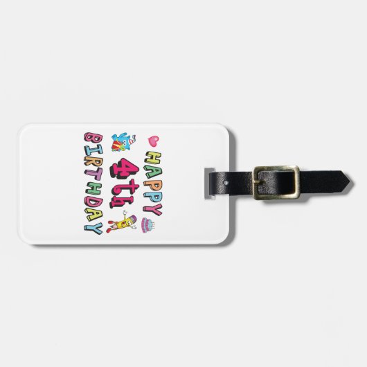 お誕生日おめでとう。4年b日 ラゲッジタグ (正面横)