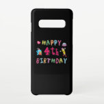 お誕生日おめでとう。4年b日 samsung galaxy s10ケース<br><div class="desc">お誕生日おめでとう。そしておもしろい、素敵なテディベアと可愛い誕生日のデザインギフトと鉛筆のおもしろい誕生日の願いを持つ書。洋服、シャツ、アクセサリーに最適。</div>