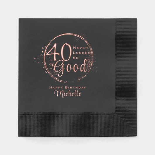 お誕生日おめでとう 40歳になってもこんなに素敵 箔ナプキン (正面)