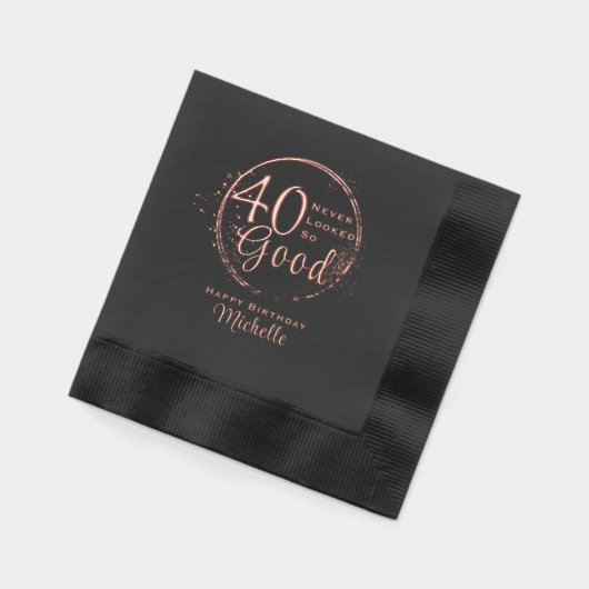 お誕生日おめでとう 40歳になってもこんなに素敵 箔ナプキン (左)