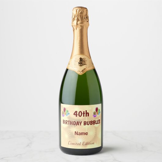お誕生日おめでとう！40歳 スパークリングワインラベル (正面)