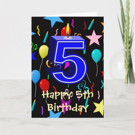 お誕生日おめでとう 5歳 カード (正面)